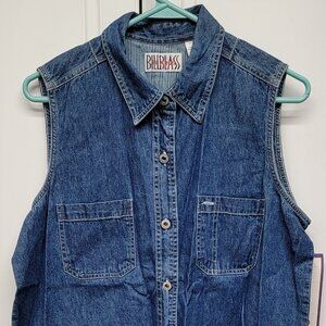 NWT Bill Blass Sleeveless Denim Blouse Size M
